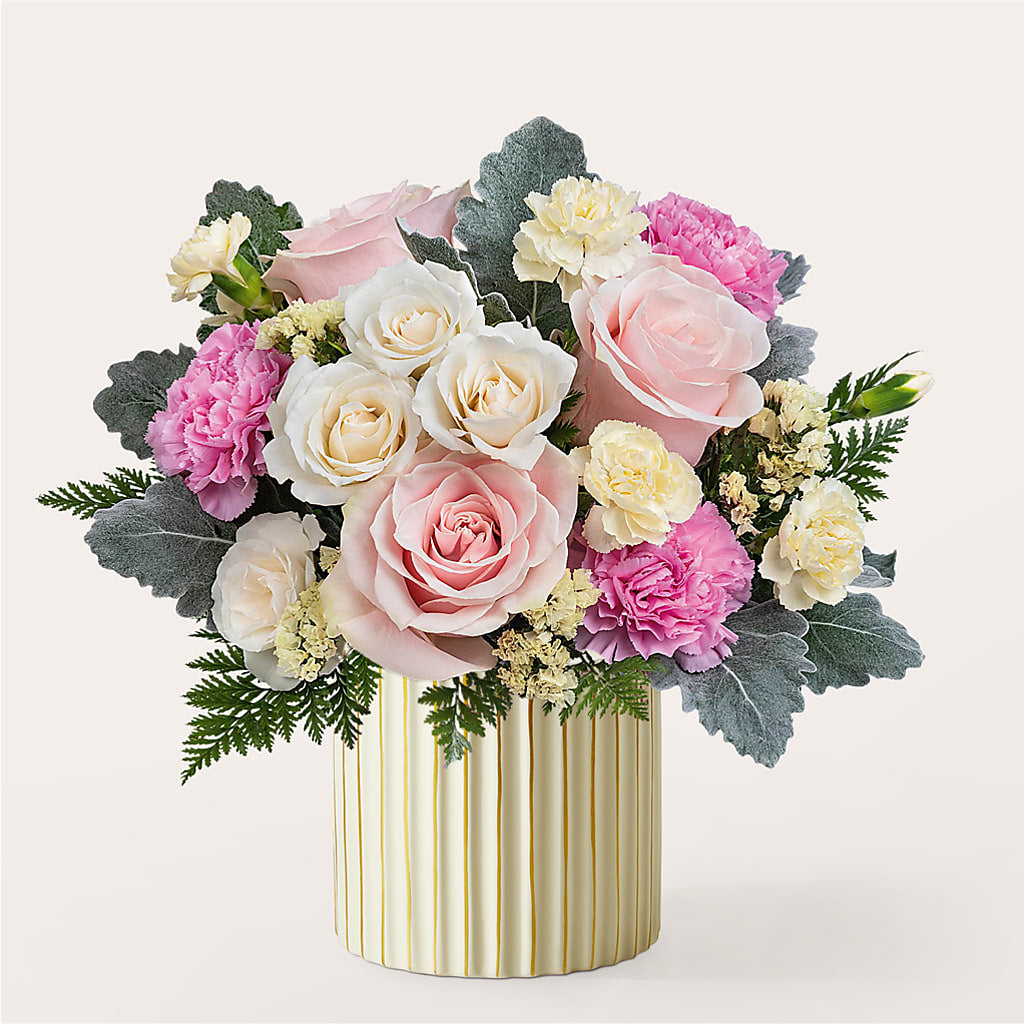 Blissful Moments Bouquet with Ivory Vase – Greater Oklahoma City Flower Shop, Oklahoma City OK