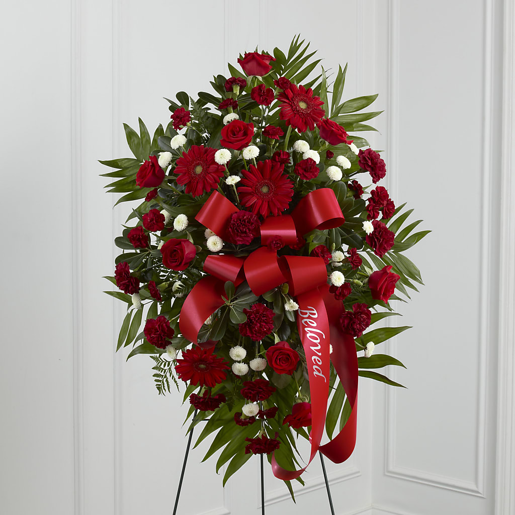 Treasured Memories Standing Spray – Greater Oklahoma City Flower Shop, Oklahoma City OK