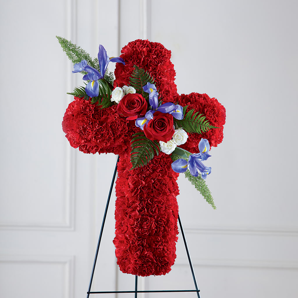 Faithful Hero Floral Cross – Greater Oklahoma City Flower Shop, Oklahoma City OK