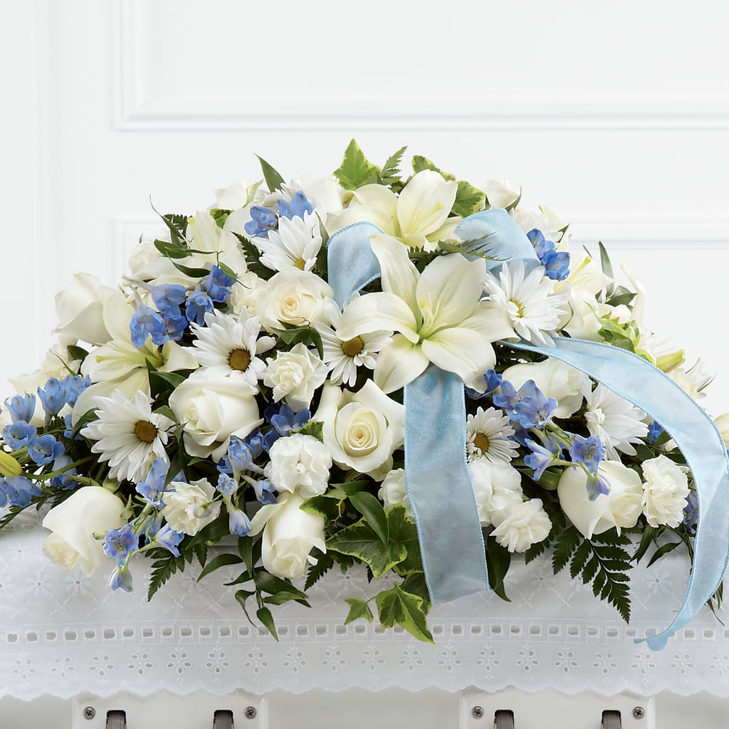 Tender Treasure Casket Spray – Greater Oklahoma City Flower Shop, Oklahoma City OK