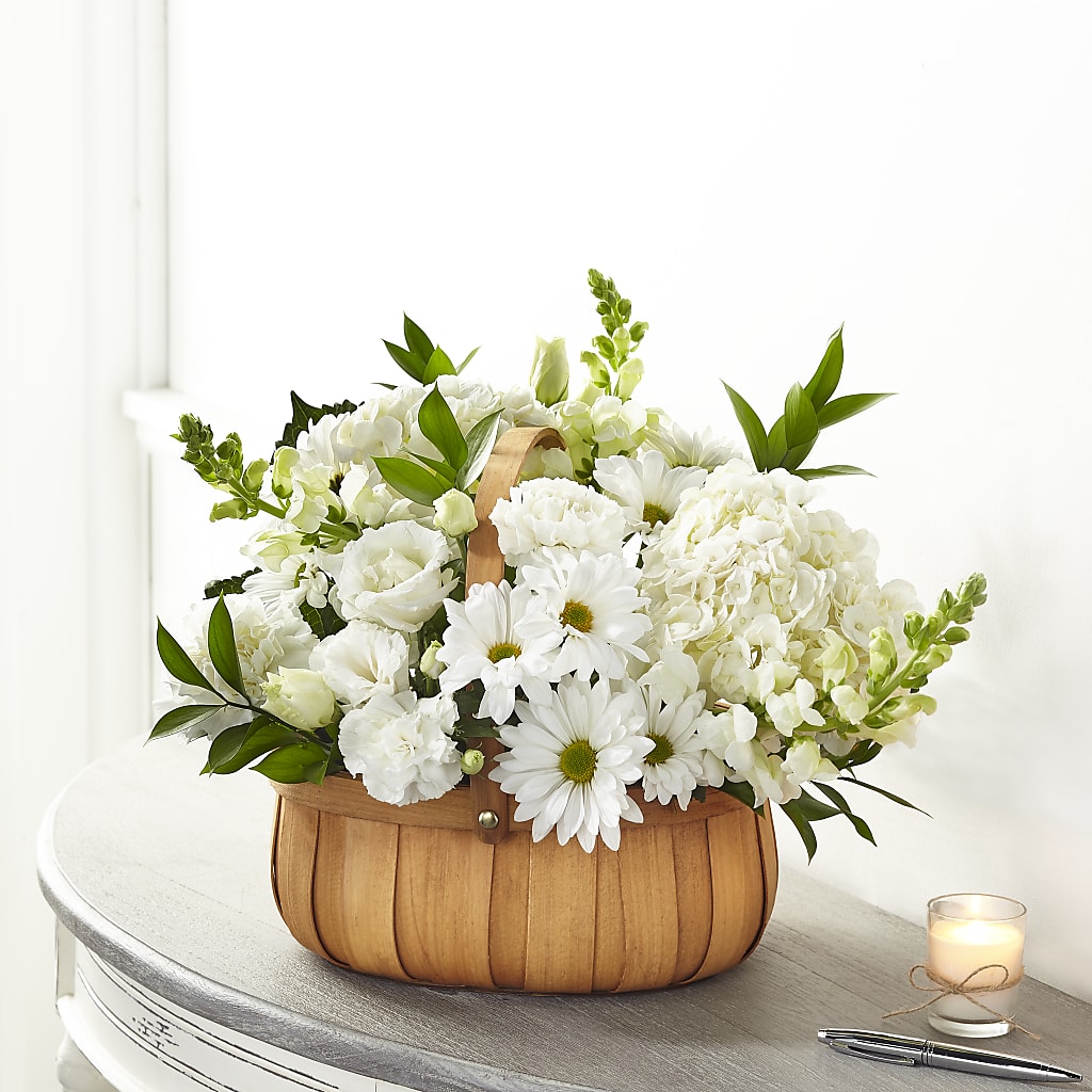 Pure Ivory Basket – Greater Oklahoma City Flower Shop, Oklahoma City OK