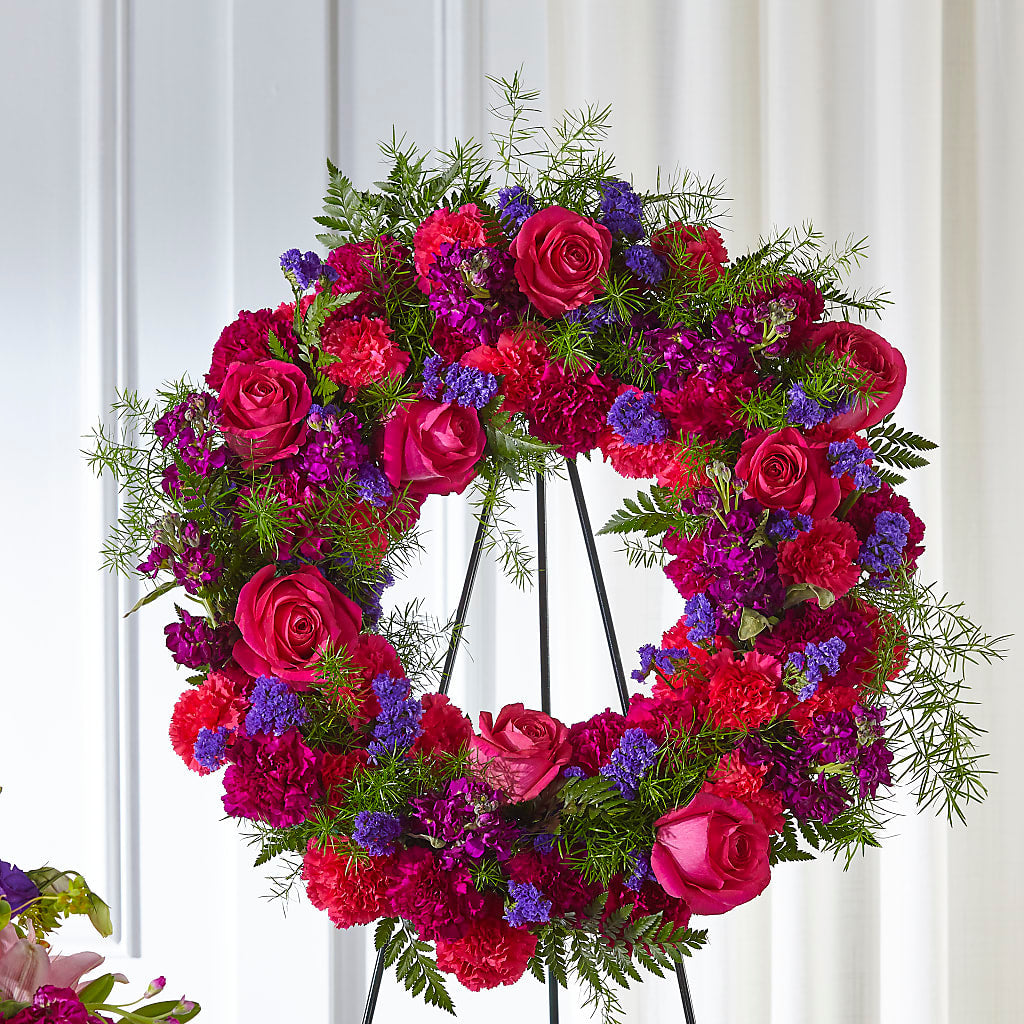 Calming Colors Wreath – Greater Oklahoma City Flower Shop, Oklahoma City OK
