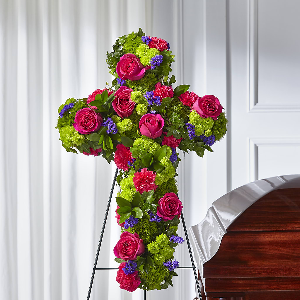 Tribute Rose Floral Cross – Greater Oklahoma City Flower Shop, Oklahoma City OK
