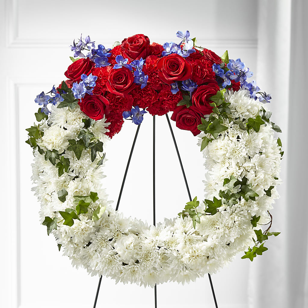 Patriotic Passion Wreath – Greater Oklahoma City Flower Shop, Oklahoma City OK