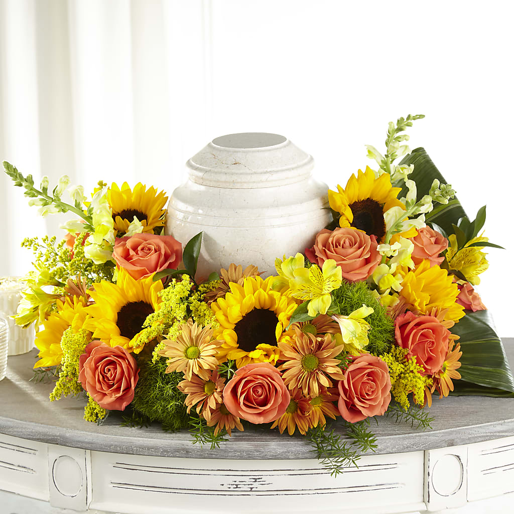 Faithful Sunflower Cremation Adornment – Greater Oklahoma City Flower Shop, Oklahoma City OK