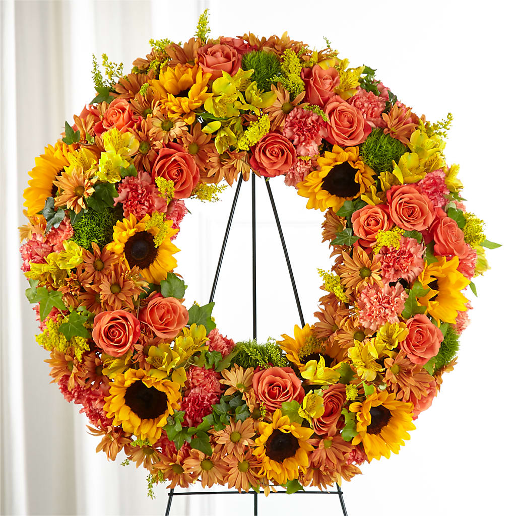 Autumnal Memories Wreath (Standard) – Greater Oklahoma City Flower Shop, Oklahoma City OK
