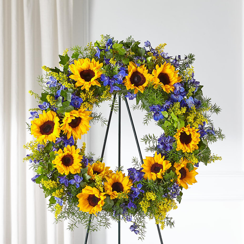 Bright Rays Wreath – Greater Oklahoma City Flower Shop, Oklahoma City OK