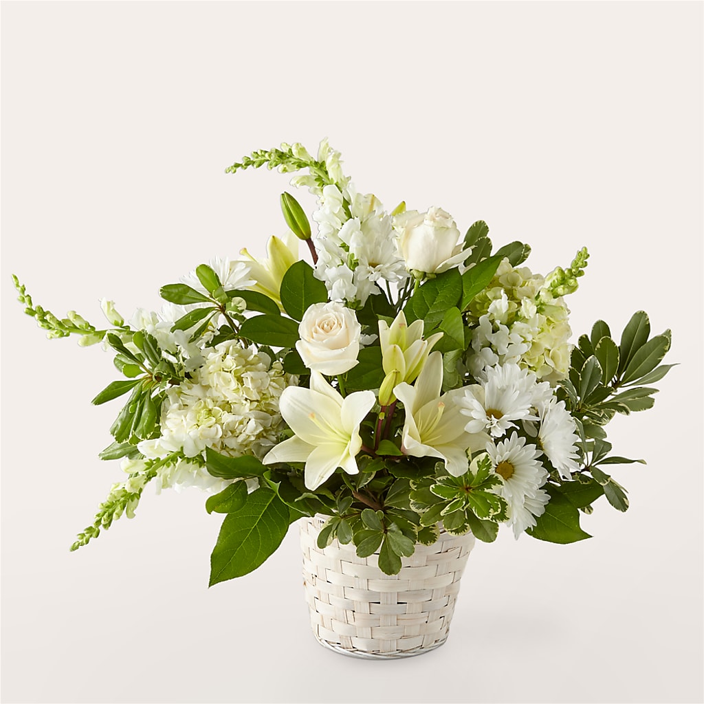 Ivory Elegance Floral Basket – Greater Oklahoma City Flower Shop, Oklahoma City OK