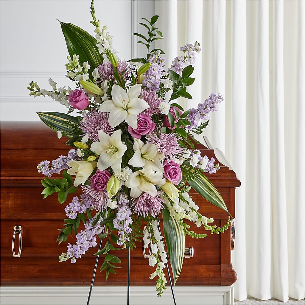 Grateful Hearts Standing Spray – Greater Oklahoma City Flower Shop, Oklahoma City OK