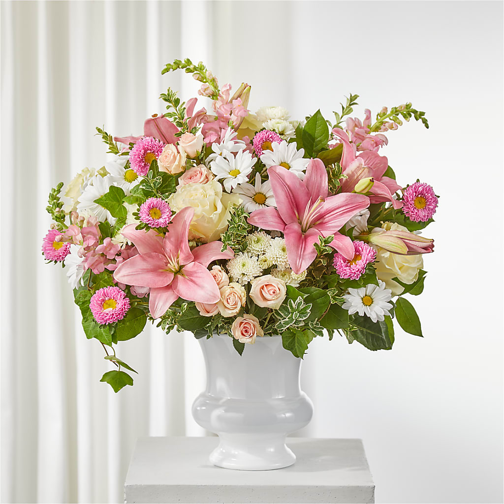 Empathetic Blooms Urn Arrangement – Greater Oklahoma City Flower Shop, Oklahoma City OK