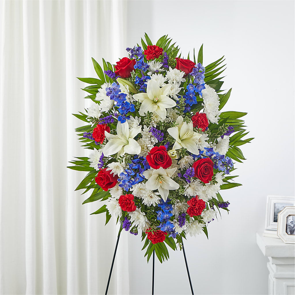 Cherished Service Standing Spray – Greater Oklahoma City Flower Shop, Oklahoma City OK