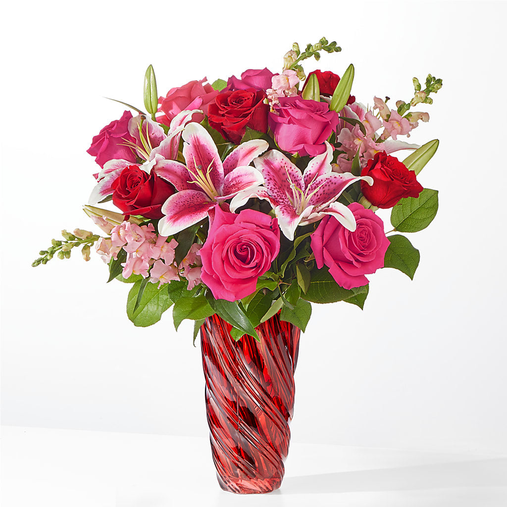 Always You Bouquet with Luxe Swirl Vase – Greater Oklahoma City Flower Shop, Oklahoma City OK
