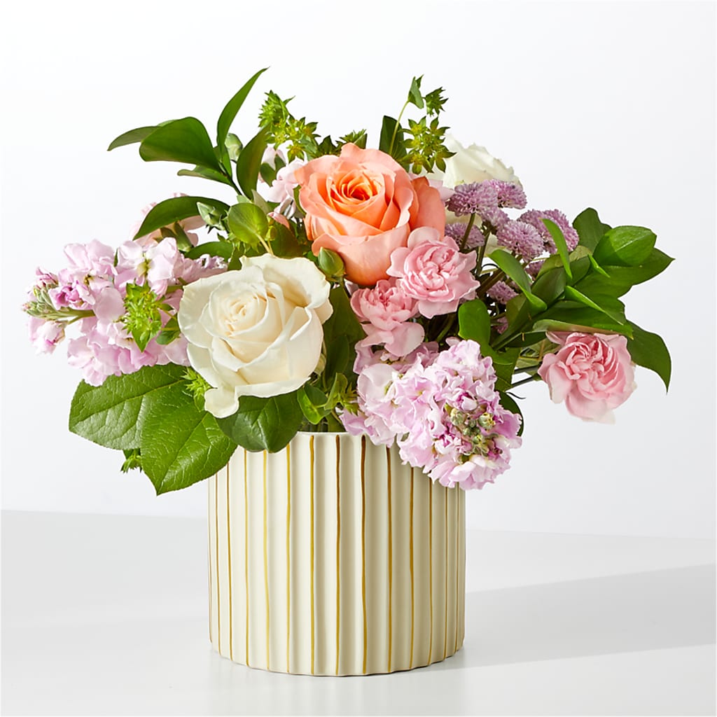 French Market Bouquet with Ivory Vase – Greater Oklahoma City Flower Shop, Oklahoma City OK
