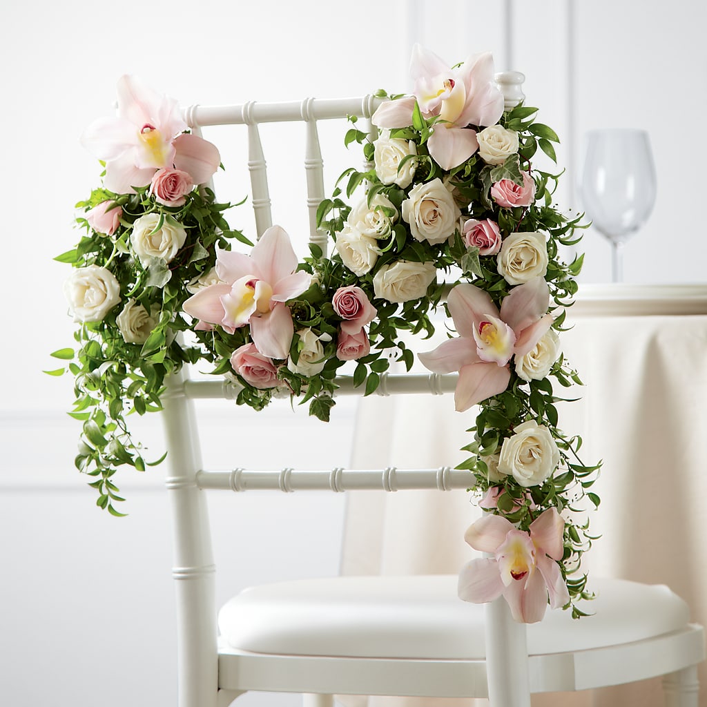 Orchid Rose Chair Décor – Greater Oklahoma City Flower Shop, Oklahoma City OK