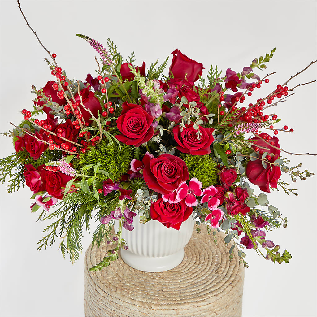 Big Red Bow Bouquet –  Greater Oklahoma City Flower Shop, Oklahoma City OK