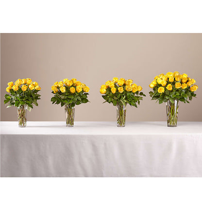 Long Stem Yellow Rose Bouquet –  Greater Oklahoma City Flower Shop, Oklahoma City OK