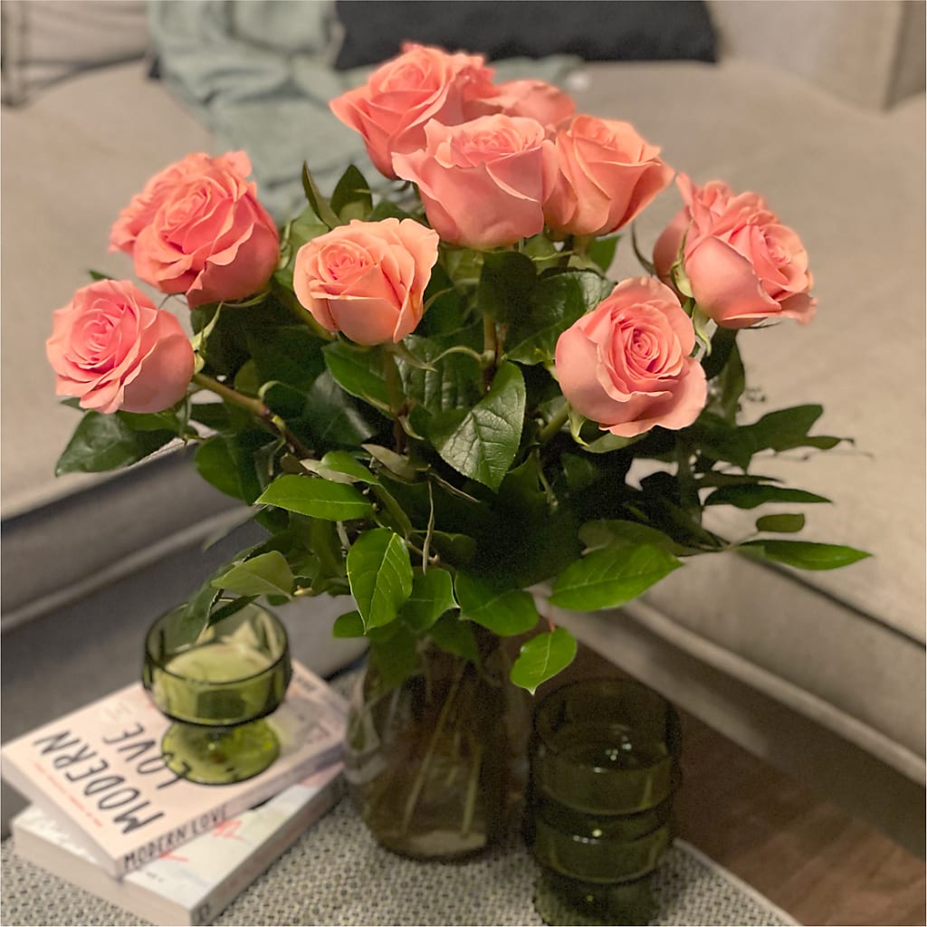 Long Stem Pink Rose Bouquet –  Greater Oklahoma City Flower Shop, Oklahoma City OK