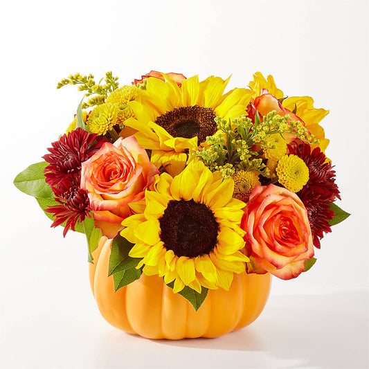 Golden Gourd Pumpkin Bouquet –  Greater Oklahoma City Flower Shop, Oklahoma City OK