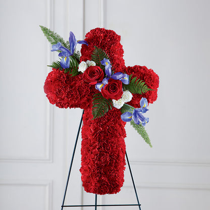 Faithful Hero Floral Cross –  Greater Oklahoma City Flower Shop, Oklahoma City OK