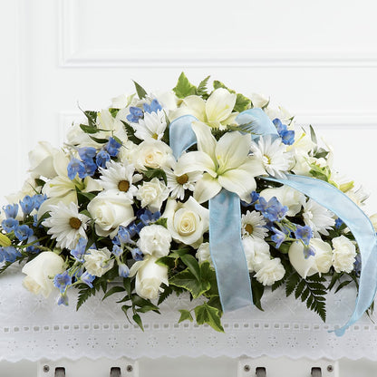 Tender Treasure Casket Spray –  Greater Oklahoma City Flower Shop, Oklahoma City OK