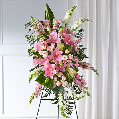 Elegant Embrace Standing Spray –  Greater Oklahoma City Flower Shop, Oklahoma City OK