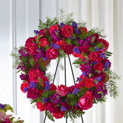 Calming Colors Wreath –  Greater Oklahoma City Flower Shop, Oklahoma City OK