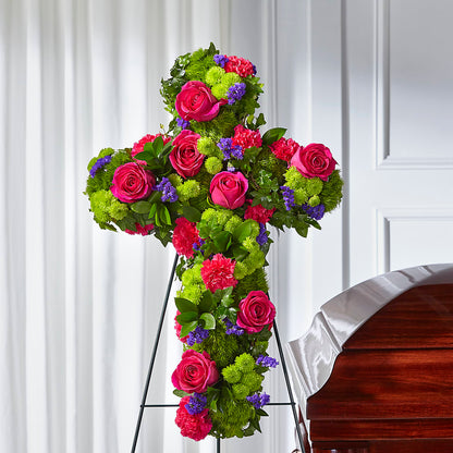 Tribute Rose Floral Cross –  Greater Oklahoma City Flower Shop, Oklahoma City OK