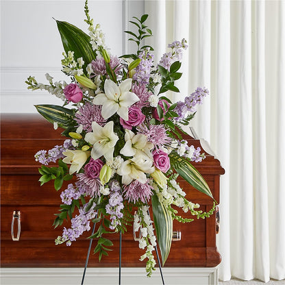 Grateful Hearts Standing Spray –  Greater Oklahoma City Flower Shop, Oklahoma City OK