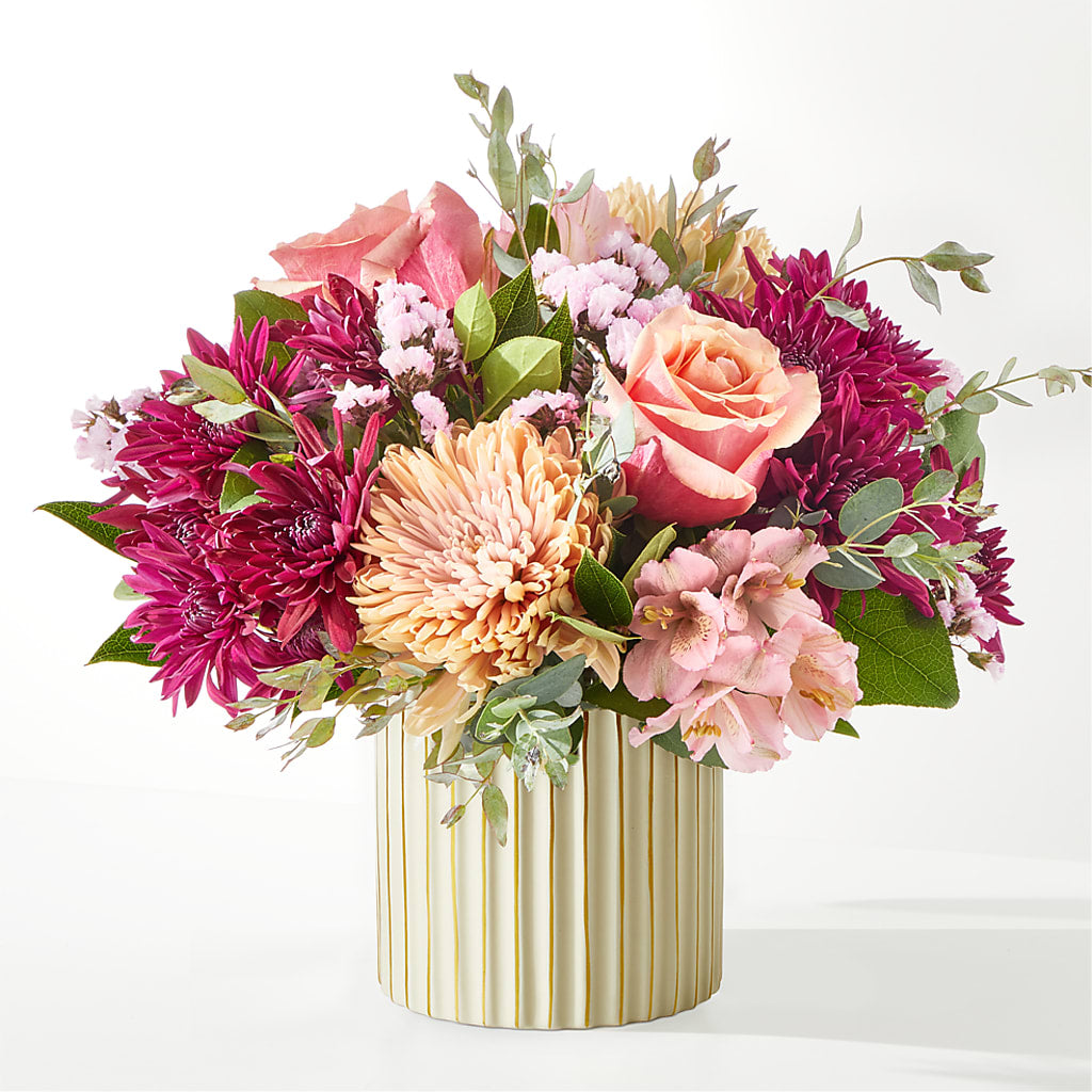 Berry Cobbler Bouquet with Ivory Vase –  Greater Oklahoma City Flower Shop, Oklahoma City OK