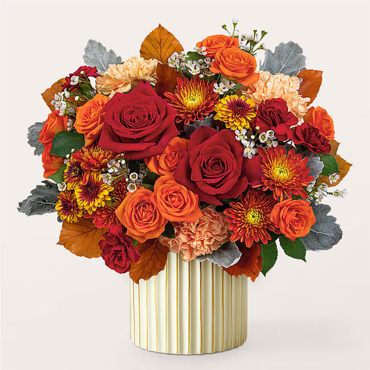 Merlot Bouquet with Ivory Vase –  Greater Oklahoma City Flower Shop, Oklahoma City OK