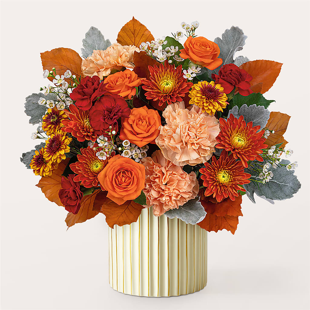 Merlot Bouquet with Ivory Vase –  Greater Oklahoma City Flower Shop, Oklahoma City OK