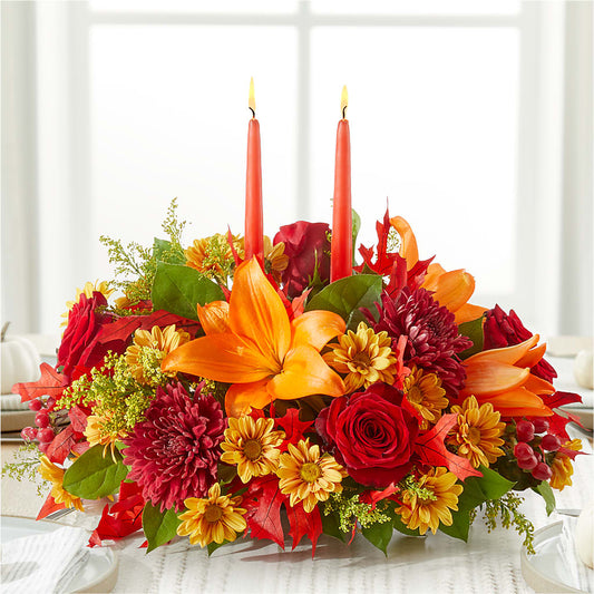 Autumn's Embrace Centerpiece –  Greater Oklahoma City Flower Shop, Oklahoma City OK