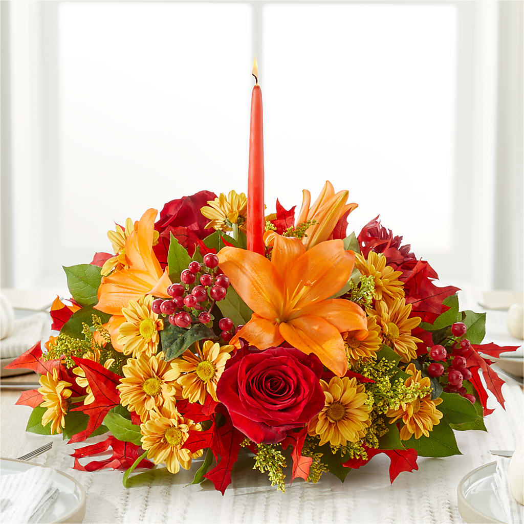 Autumn's Embrace Centerpiece –  Greater Oklahoma City Flower Shop, Oklahoma City OK
