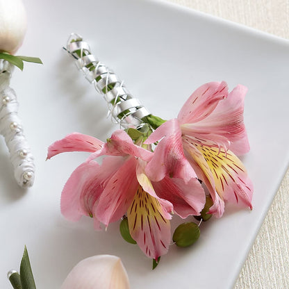 Pink Peruvian Lily Boutonniere –  Greater Oklahoma City Flower Shop, Oklahoma City OK