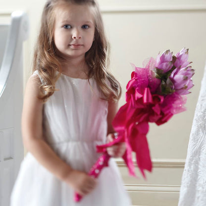 Sparkle Pink Flower Girl Bouquet –  Greater Oklahoma City Flower Shop, Oklahoma City OK