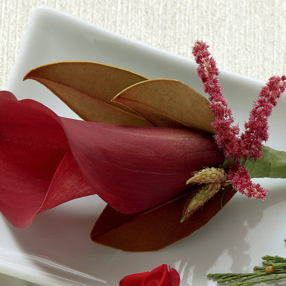 Red Calla Boutonniere –  Greater Oklahoma City Flower Shop, Oklahoma City OK
